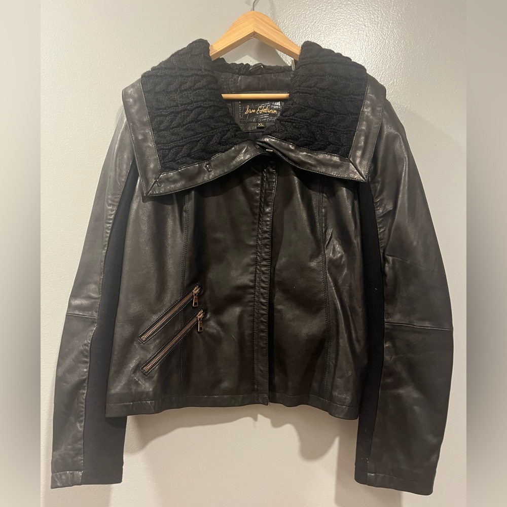 Sam Edelman Black Leather Jacket Size XL